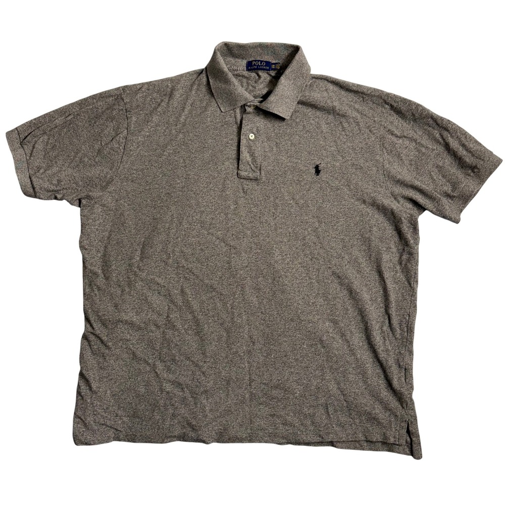 Polo Ralph Lauren Men's Heathered Gray Short Sleeve Polo Shirt‎ 2XB